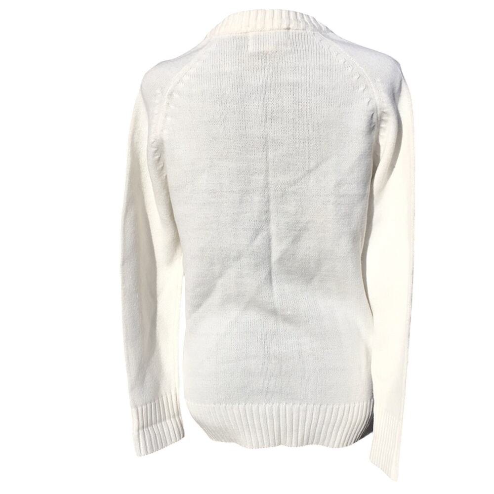 Vintage Nan Dorsey White Cable Knit Granny Cardigan Size Medium - Picture 9 of 10